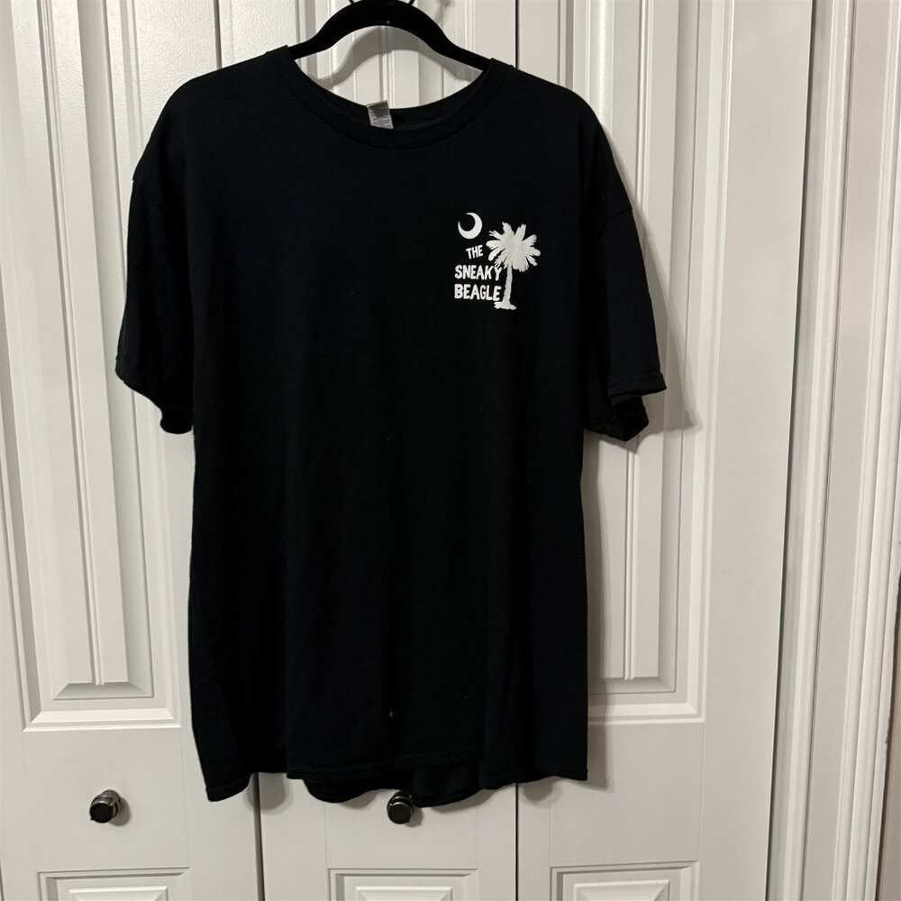 Mens T Shirt The Sneaky Beagle Myrtle Beach Bar Restaurant Dog Friendly XL Black